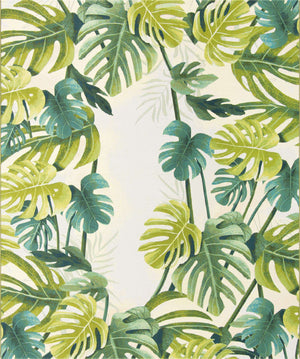Green 10' x 12' Outdoor Botanical Rectangle Area Rug Weather Resistant for Patio, Deck, Terrace, Balcony, Porch Polypropylene Garden Floral Tropical Carpet for Sale at Rug Engine