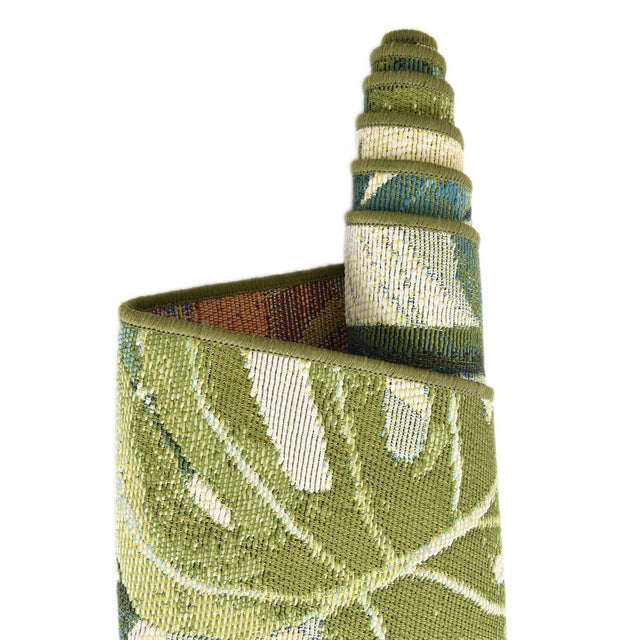 Green 5' 3 x 8' Outdoor Botanical Rectangle Rug