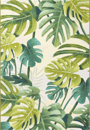 Green 4' x 6' Outdoor Botanical Rectangle Rug
