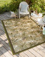 Green 10' x 12' Outdoor Botanical Rectangle Area Rug Weather Resistant for Patio, Deck, Terrace, Balcony, Porch Polypropylene Garden Floral Tropical Carpet for Sale at Rug Engine