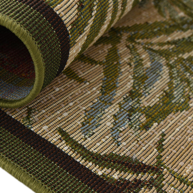 Green 2' x 3' Outdoor Botanical Rectangle Area Rug Weather Resistant for Patio, Deck, Terrace, Balcony, Porch Polypropylene Garden Floral Tropical Carpet for Sale at Rug Engine
