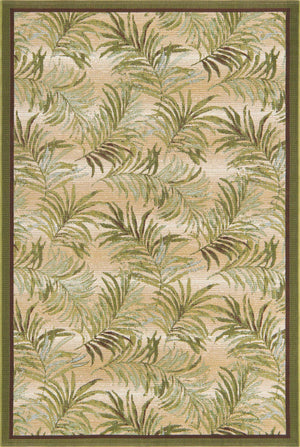 Green 5' 3 x 8' Outdoor Botanical Rectangle Area Rug Weather Resistant for Patio, Deck, Terrace, Balcony, Porch Polypropylene Garden Floral Tropical Carpet for Sale at Rug Engine