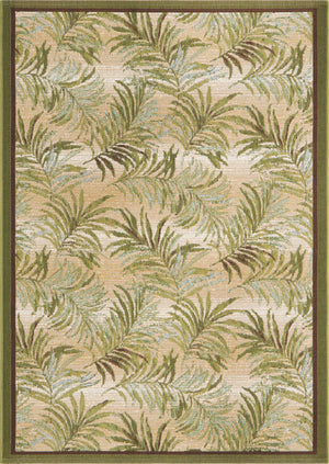 Green 4' x 6' Outdoor Botanical Rectangle Area Rug Weather Resistant for Patio, Deck, Terrace, Balcony, Porch Polypropylene Garden Floral Tropical Carpet for Sale at Rug Engine