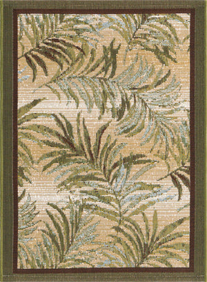 Green 2' x 3' Outdoor Botanical Rectangle Area Rug Weather Resistant for Patio, Deck, Terrace, Balcony, Porch Polypropylene Garden Floral Tropical Carpet for Sale at Rug Engine