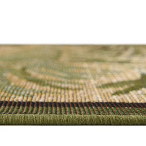 Green 2' x 6' Outdoor Botanical Runner Area Rug Weather Resistant for Patio, Deck, Terrace, Balcony, Porch Polypropylene Garden Floral Tropical Carpet for Sale at Rug Engine