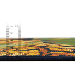 Multicolor 7' 1 x 10' Outdoor Botanical Rectangle Area Rug Weather Resistant for Patio, Deck, Terrace, Balcony, Porch