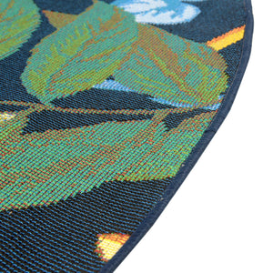 Multicolor 5' 1 x 5' 1 Outdoor Botanical Round Area Rug Weather Resistant for Patio, Deck, Terrace, Balcony, Porch