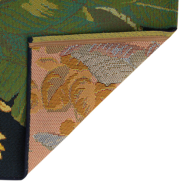 Multicolor 2' 7 x 7' 1 Outdoor Botanical Runner Area Rug Weather Resistant for Patio, Deck, Terrace, Balcony, Porch