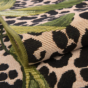 Green 3' x 11' Outdoor Botanical Runner Rug