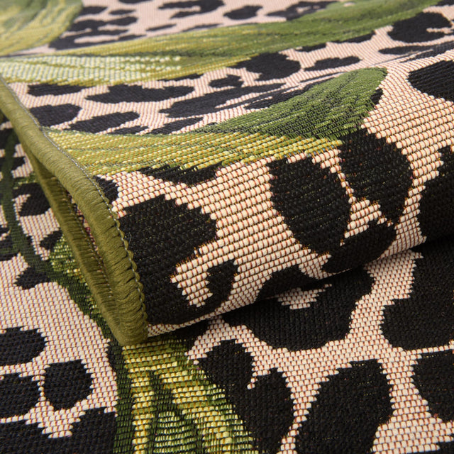 Green 3' x 11' Outdoor Botanical Runner Rug