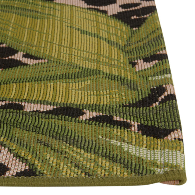 Green 3' x 11' Outdoor Botanical Runner Rug