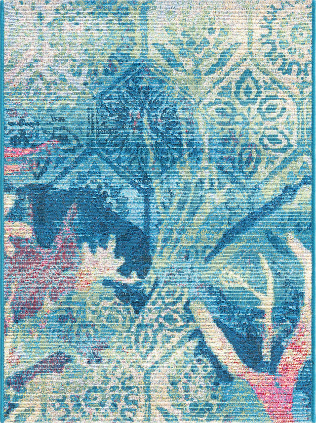 Multicolor 2' x 3' Outdoor Coastal Rectangle Area Rug Weather Resistant for Patio, Deck, Terrace, Balcony, Porch 100% Polypropylene Coastal Decor Carpet for Sale at Rug Engine