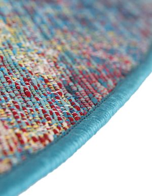 Multicolor 12' x 12' Outdoor Coastal Round Rug