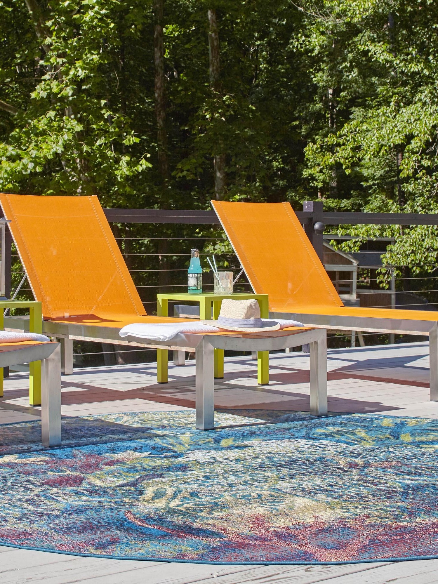 Multicolor 6' 1 x 6' 1 Outdoor Coastal Round Area Rug Weather Resistant for Patio, Deck, Terrace, Balcony, Porch 100% Polypropylene Coastal Decor Carpet for Sale at Rug Engine