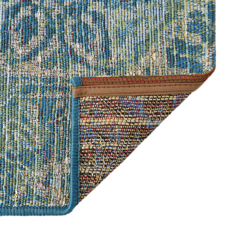 Multicolor 2' x 8' Outdoor Coastal Runner Area Rug Weather Resistant for Patio, Deck, Terrace, Balcony, Porch 100% Polypropylene Coastal Decor Carpet for Sale at Rug Engine