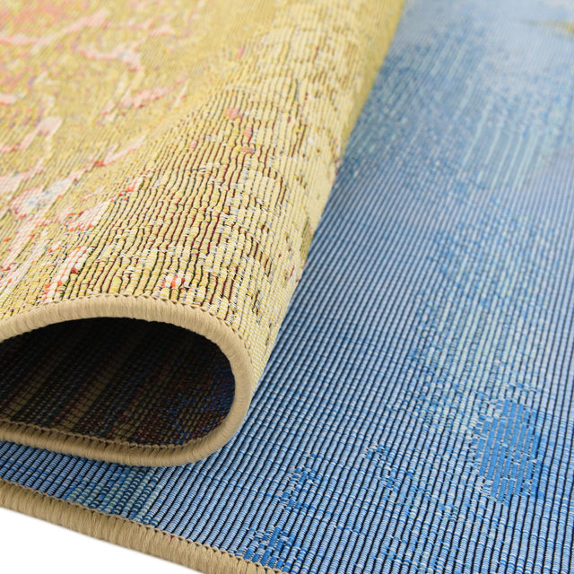Multicolor 4' x 6' Outdoor Coastal Rectangle Area Rug Weather Resistant for Patio, Deck, Terrace, Balcony, Porch 100% Polypropylene Coastal Decor Carpet for Sale at Rug Engine