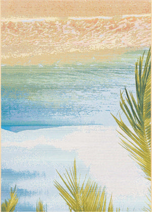 Multicolor 4' x 6' Outdoor Coastal Rectangle Area Rug Weather Resistant for Patio, Deck, Terrace, Balcony, Porch 100% Polypropylene Coastal Decor Carpet for Sale at Rug Engine