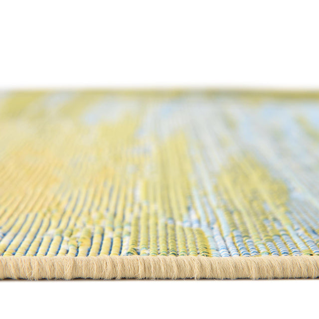 Multicolor 6' x 6' Outdoor Coastal Square Area Rug Weather Resistant for Patio, Deck, Terrace, Balcony, Porch 100% Polypropylene Coastal Decor Carpet for Sale at Rug Engine