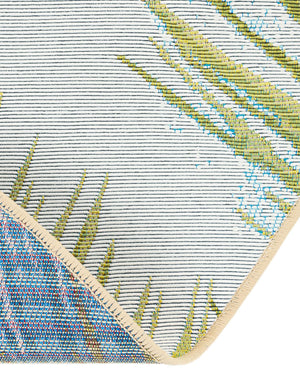 Multicolor 7' 10 x 7' 10 Outdoor Coastal Round Area Rug Weather Resistant for Patio, Deck, Terrace, Balcony, Porch 100% Polypropylene Coastal Decor Carpet for Sale at Rug Engine
