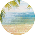 Multicolor 7' 10 x 7' 10 Outdoor Coastal Round Area Rug Weather Resistant for Patio, Deck, Terrace, Balcony, Porch 100% Polypropylene Coastal Decor Carpet for Sale at Rug Engine