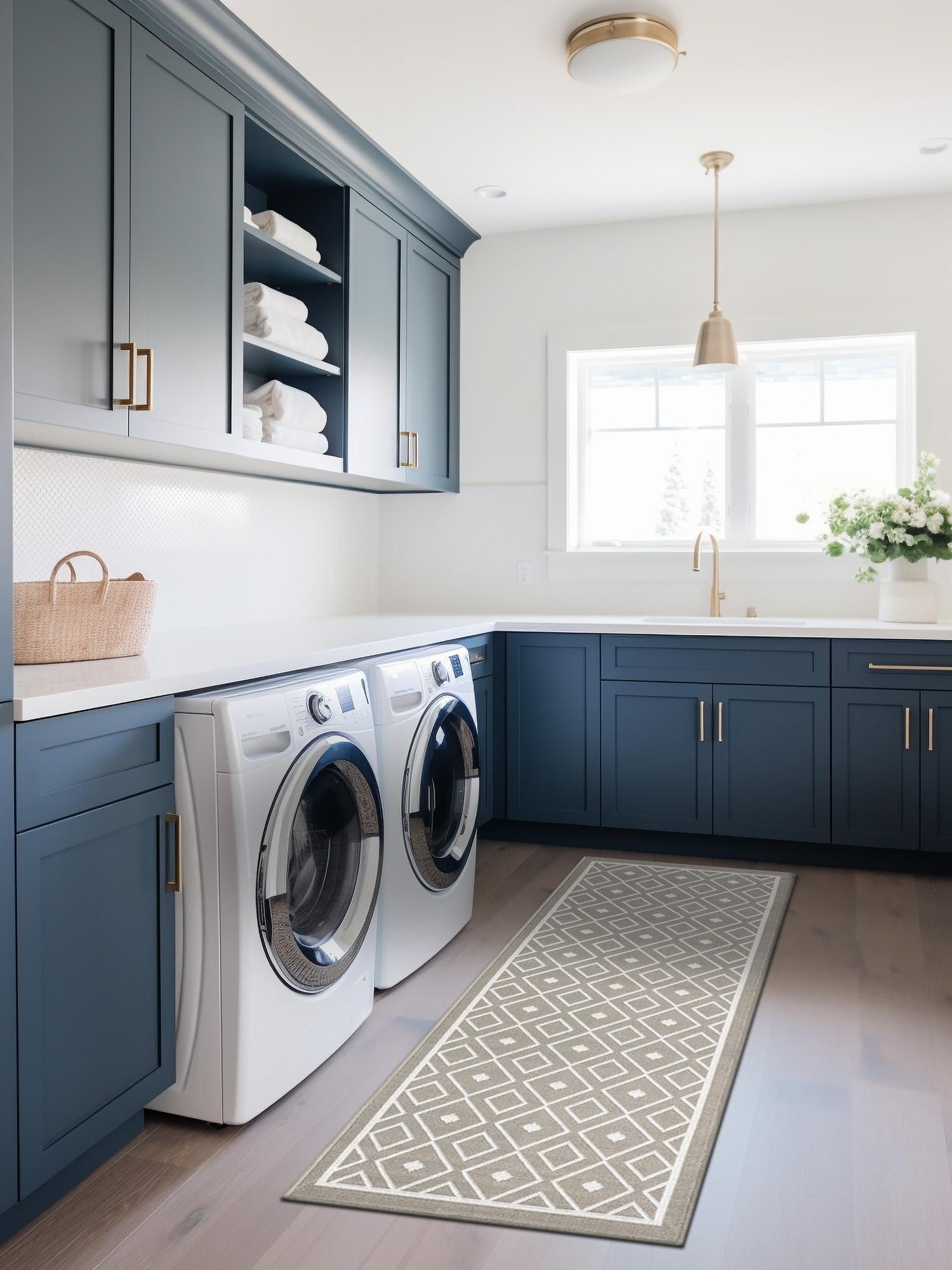 Gray 2' x 8' Outdoor Trellis Runner Area Rug Weather Resistant for Patio, Deck, Terrace, Balcony, Porch Geometric Design Water Safe Outside Carpet for Sale at Rug Engine