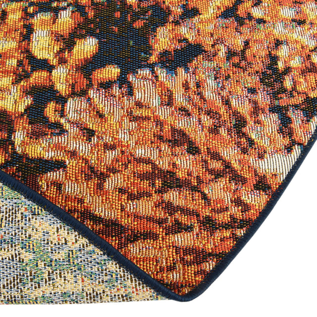 Multicolor 7' 10 x 7' 10 Outdoor Coastal Round Area Rug Weather Resistant for Patio, Deck, Terrace, Balcony, Porch 100% Polypropylene Coastal Decor Carpet for Sale at Rug Engine