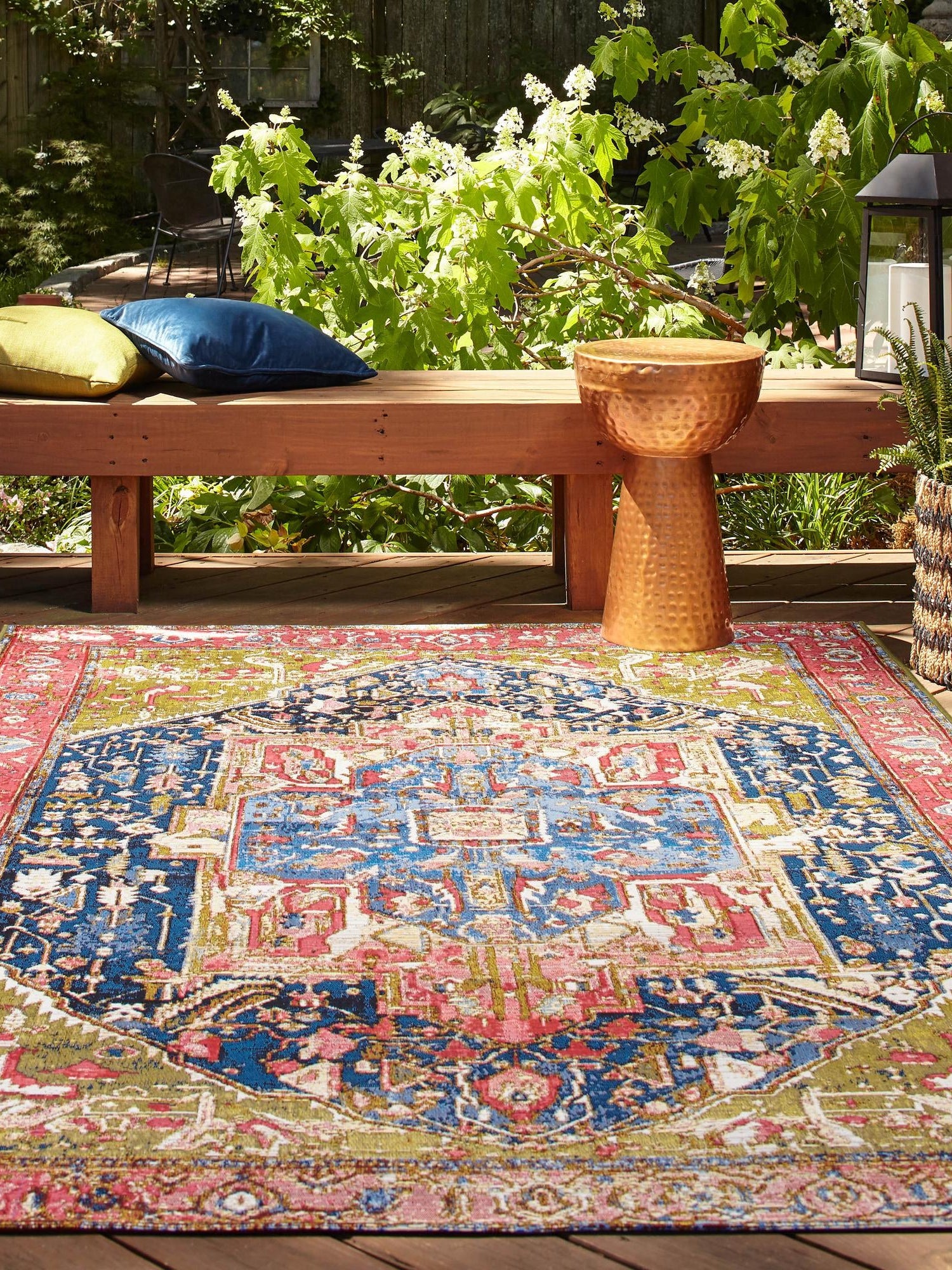 Multicolor 10' x 12' Outdoor Traditional Rectangle Area Rug Weather Resistant for Patio, Deck, Terrace, Balcony, Porch Classical Design Outside Carpet for Sale at Rug Engine