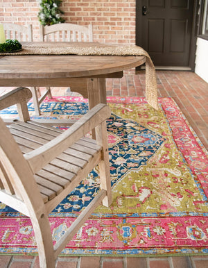 Multicolor 6' 1 x 9' Outdoor Traditional Rectangle Rug