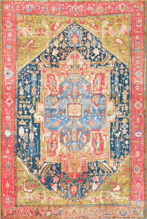 Multicolor 5' 3 x 8' Outdoor Traditional Rectangle Area Rug Weather Resistant for Patio, Deck, Terrace, Balcony, Porch Classical Design Outside Carpet for Sale at Rug Engine
