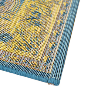Blue 10' x 12' Outdoor Traditional Rectangle Area Rug Weather Resistant for Patio, Deck, Terrace, Balcony, Porch Classical Design Outside Carpet for Sale at Rug Engine