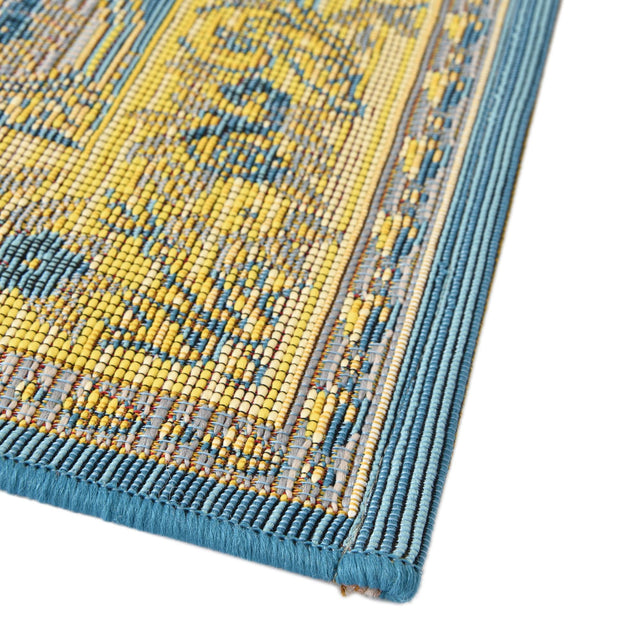 Blue 10' x 12' Outdoor Traditional Rectangle Area Rug Weather Resistant for Patio, Deck, Terrace, Balcony, Porch Classical Design Outside Carpet for Sale at Rug Engine