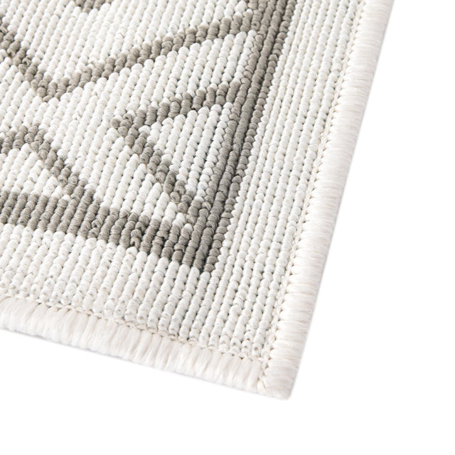Ivory 7' 10 x 7' 10 Outdoor Trellis Square Area Rug Weather Resistant for Patio, Deck, Terrace, Balcony, Porch Geometric Design Water Safe Outside Carpet for Sale at Rug Engine
