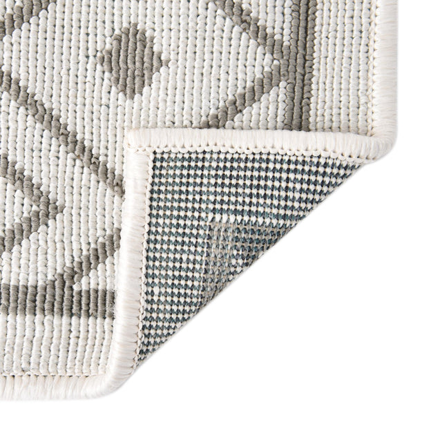 Ivory 7' 10 x 7' 10 Outdoor Trellis Square Area Rug Weather Resistant for Patio, Deck, Terrace, Balcony, Porch Geometric Design Water Safe Outside Carpet for Sale at Rug Engine