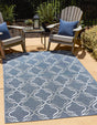 Navy Blue 4' x 6' Outdoor Trellis Rectangle Rug