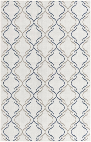 Ivory 1' 3 x 1' 3 Outdoor Trellis Sample Area Rug Weather Resistant for Patio, Deck, Terrace, Balcony, Porch Geometric Design Water Safe Outside Carpet for Sale at Rug Engine