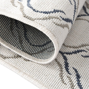 Ivory 7' 10 x 7' 10 Outdoor Trellis Square Area Rug Weather Resistant for Patio, Deck, Terrace, Balcony, Porch Geometric Design Water Safe Outside Carpet for Sale at Rug Engine