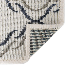 Ivory 7' 10 x 7' 10 Outdoor Trellis Square Area Rug Weather Resistant for Patio, Deck, Terrace, Balcony, Porch Geometric Design Water Safe Outside Carpet for Sale at Rug Engine