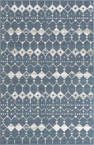 Navy Blue 1' 3 x 1' 3 Outdoor Trellis Sample Area Rug Weather Resistant for Patio, Deck, Terrace, Balcony, Porch Geometric Design Water Safe Outside Carpet for Sale at Rug Engine
