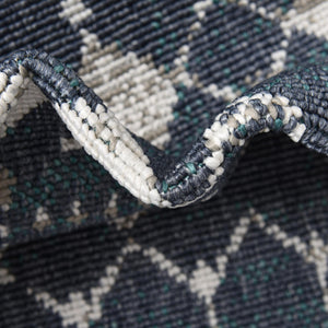 Navy Blue 7' 10 x 7' 10 Outdoor Trellis Square Area Rug Weather Resistant for Patio, Deck, Terrace, Balcony, Porch Geometric Design Water Safe Outside Carpet for Sale at Rug Engine