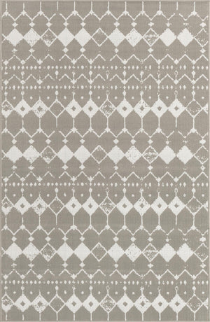 Gray 1' 3 x 1' 3 Outdoor Trellis Sample Area Rug Weather Resistant for Patio, Deck, Terrace, Balcony, Porch Geometric Design Water Safe Outside Carpet for Sale at Rug Engine