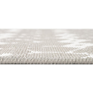 Gray 7' 10 x 7' 10 Outdoor Trellis Square Area Rug Weather Resistant for Patio, Deck, Terrace, Balcony, Porch Geometric Design Water Safe Outside Carpet for Sale at Rug Engine