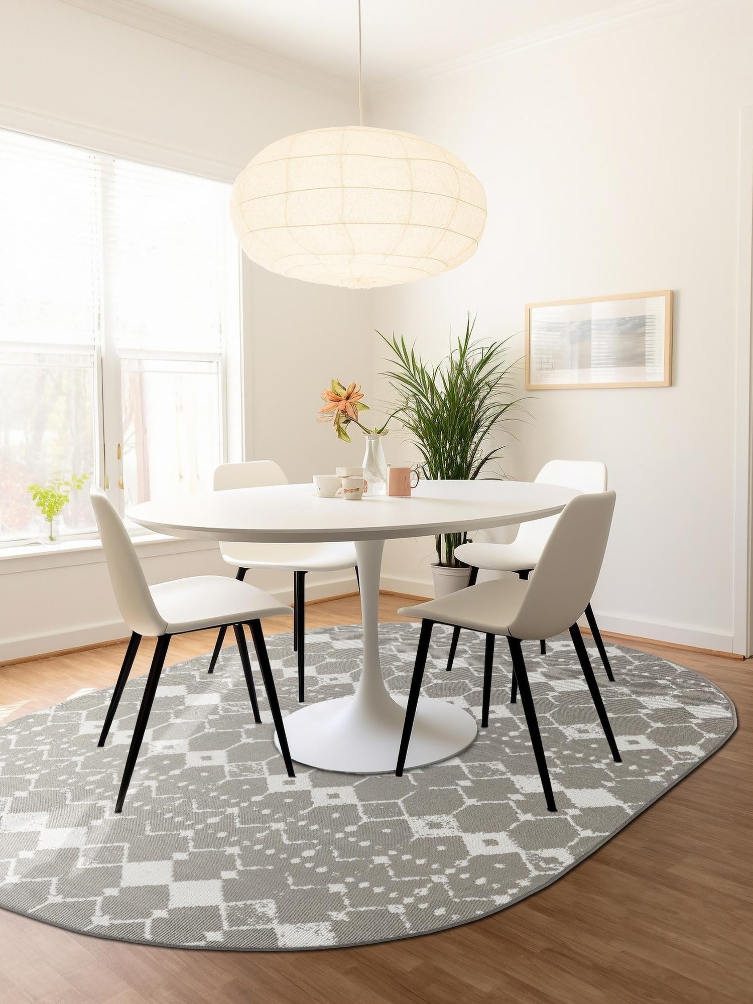 Gray 7' 10 x 10' Outdoor Trellis Oval Area Rug Weather Resistant for Patio, Deck, Terrace, Balcony, Porch Geometric Design Water Safe Outside Carpet for Sale at Rug Engine