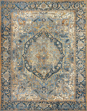 Blue 8' x 10' Outdoor Traditional Rectangle Rug