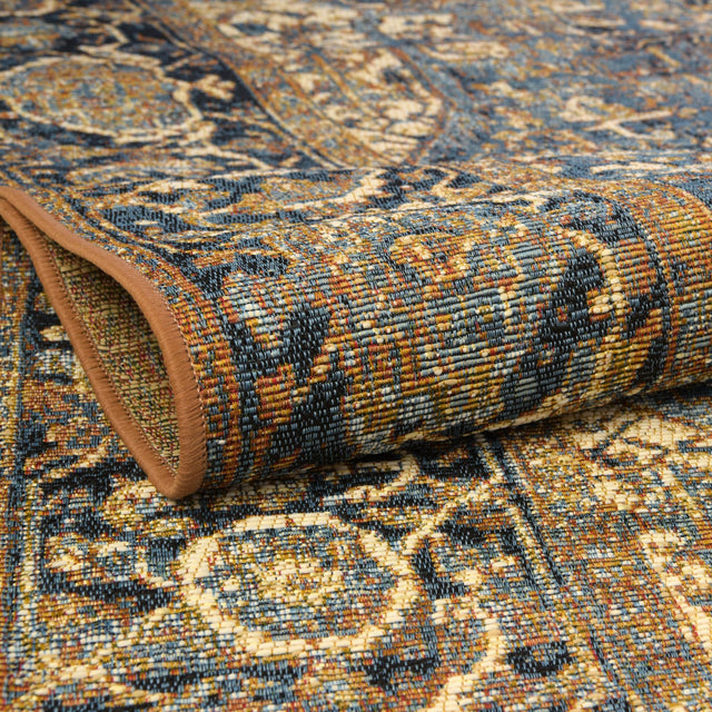 Blue 8' x 10' Outdoor Traditional Rectangle Rug