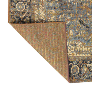 Blue 10' x 12' Outdoor Traditional Rectangle Area Rug Weather Resistant for Patio, Deck, Terrace, Balcony, Porch Classical Design Outside Carpet for Sale at Rug Engine