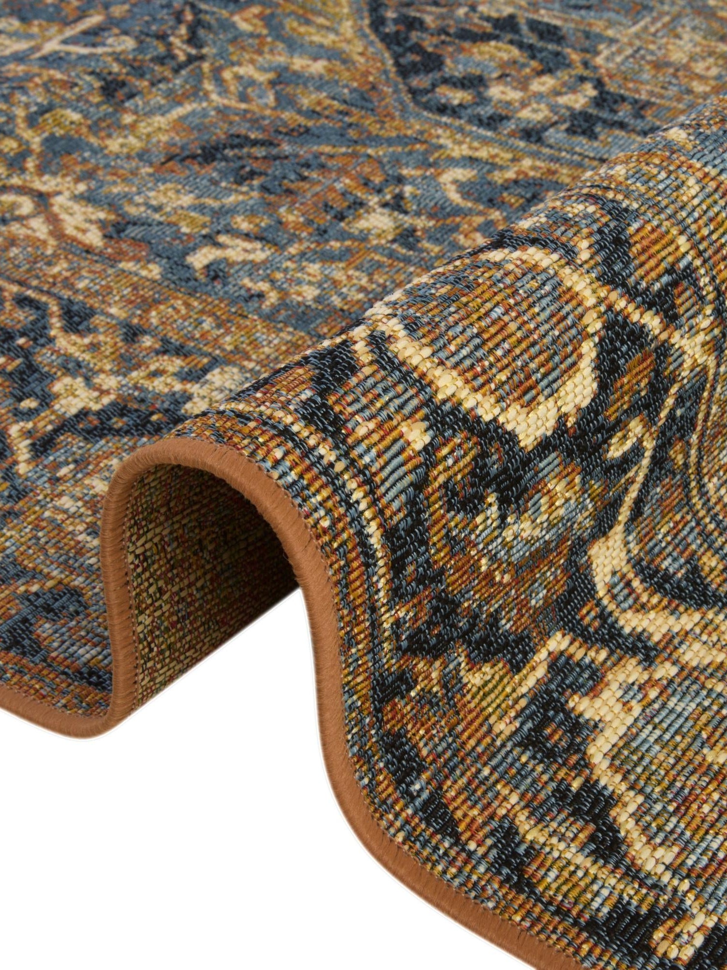 Blue 7' 10 x 10' Outdoor Traditional Rectangle Area Rug Weather Resistant for Patio, Deck, Terrace, Balcony, Porch Classical Design Outside Carpet for Sale at Rug Engine