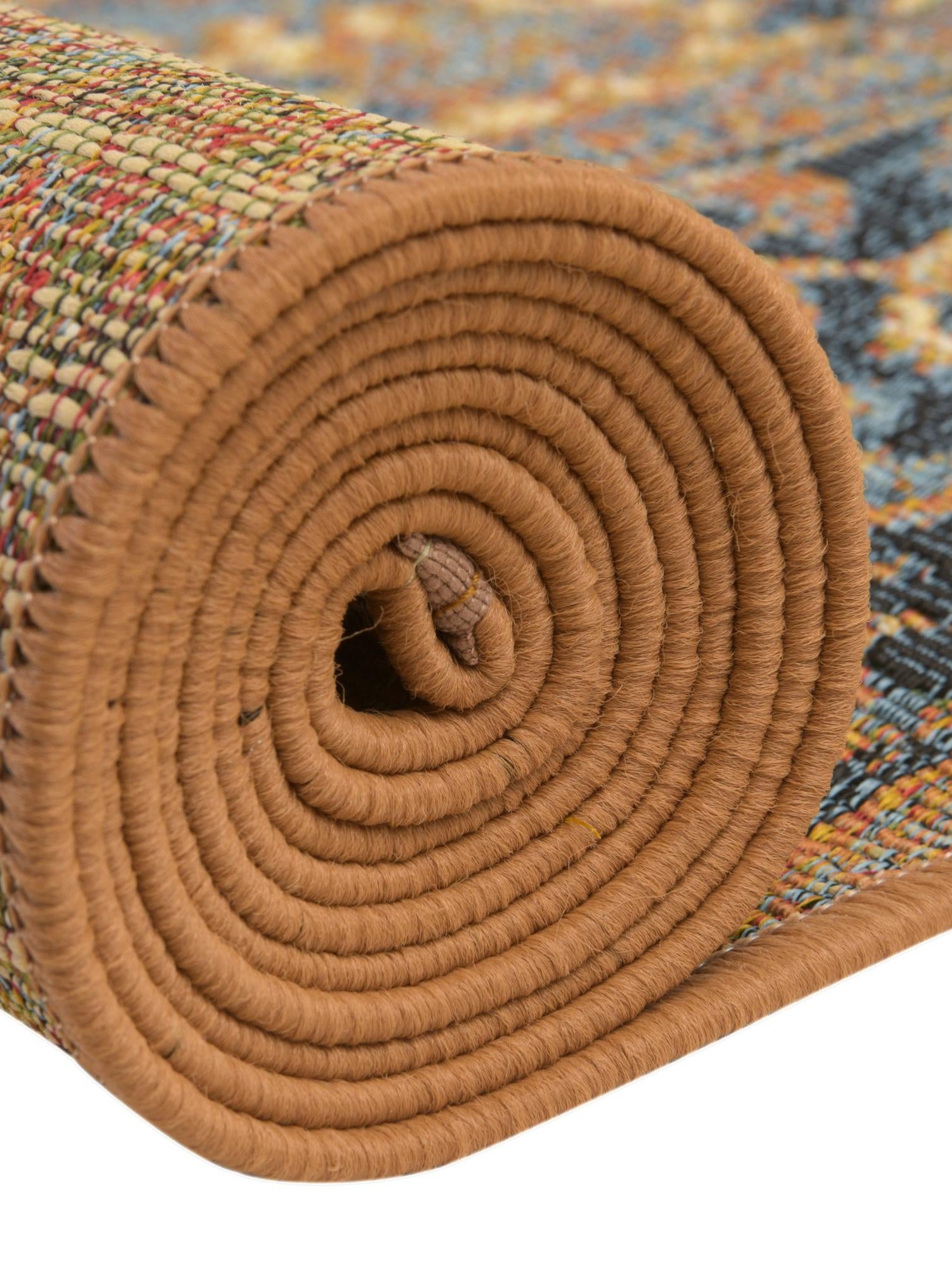Blue 5' 3 x 8' Outdoor Traditional Rectangle Area Rug Weather Resistant for Patio, Deck, Terrace, Balcony, Porch Classical Design Outside Carpet for Sale at Rug Engine