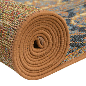 Blue 5' 3 x 8' Outdoor Traditional Rectangle Area Rug Weather Resistant for Patio, Deck, Terrace, Balcony, Porch Classical Design Outside Carpet for Sale at Rug Engine