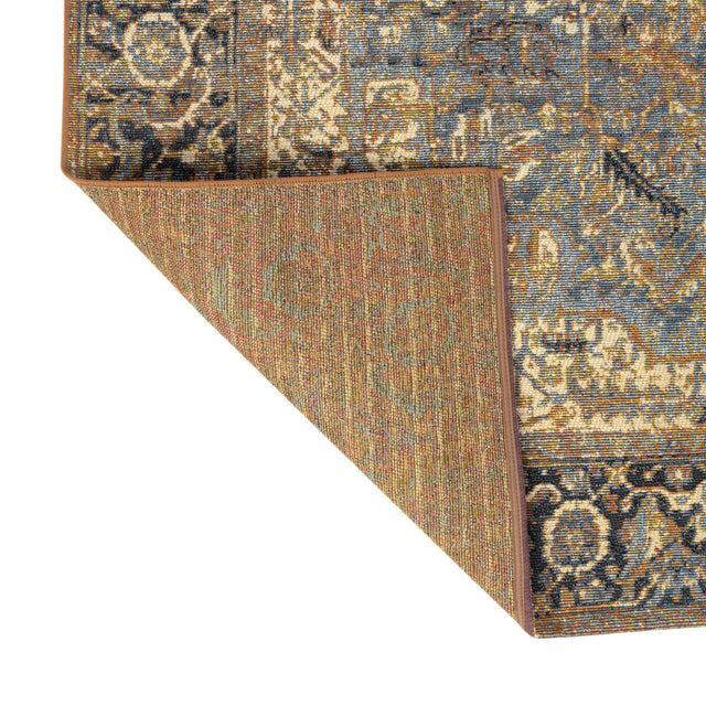 Blue 2' x 6' Outdoor Traditional Runner Area Rug Weather Resistant for Patio, Deck, Terrace, Balcony, Porch Classical Design Outside Carpet for Sale at Rug Engine