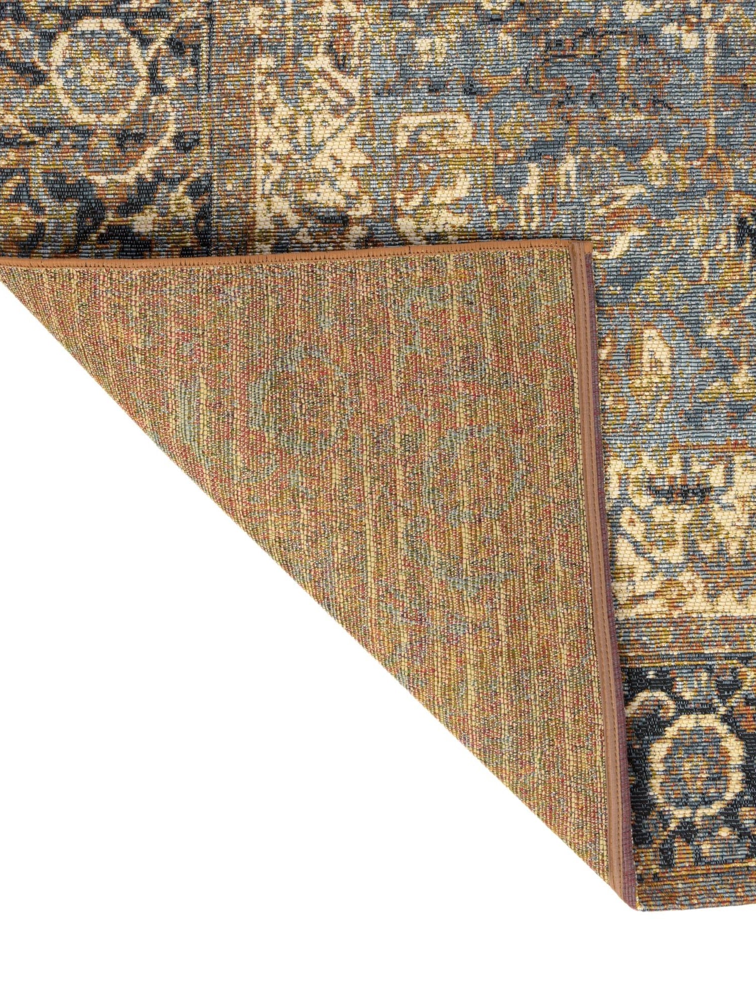 Blue 2' 7 x 5' 3 Outdoor Traditional Runner Area Rug Weather Resistant for Patio, Deck, Terrace, Balcony, Porch Classical Design Outside Carpet for Sale at Rug Engine
